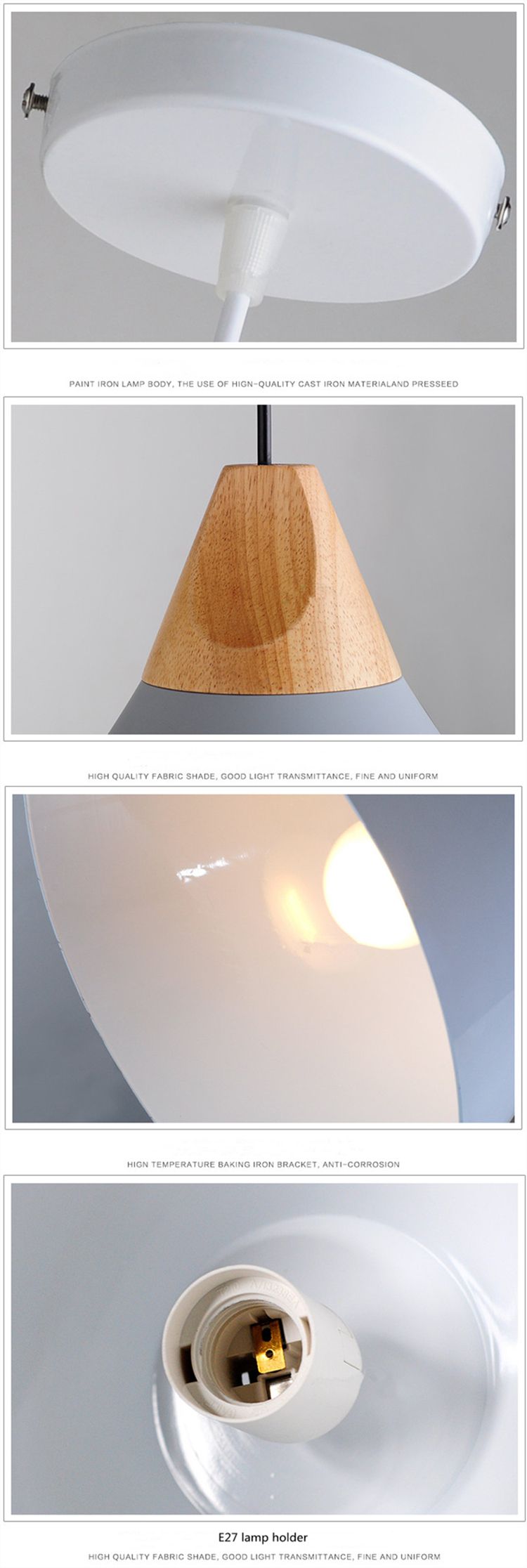 Modern stairway wooden colors metal industrial pendant lighting fixture