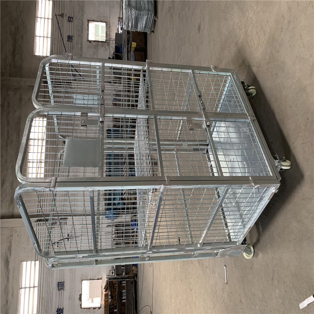 collapsible steel container metal storage transport folding trolley cart  roll cage roll container rolling container