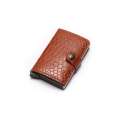 Hot Sale super thin metal PU leather card case aluminum blocking mens pocket wallets smart credit card holder wallet
