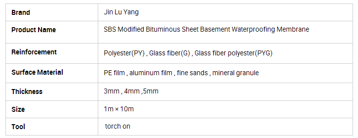 SBS APP Modified Bitumen Waterproof Membrane with Granular or Sand Finisher