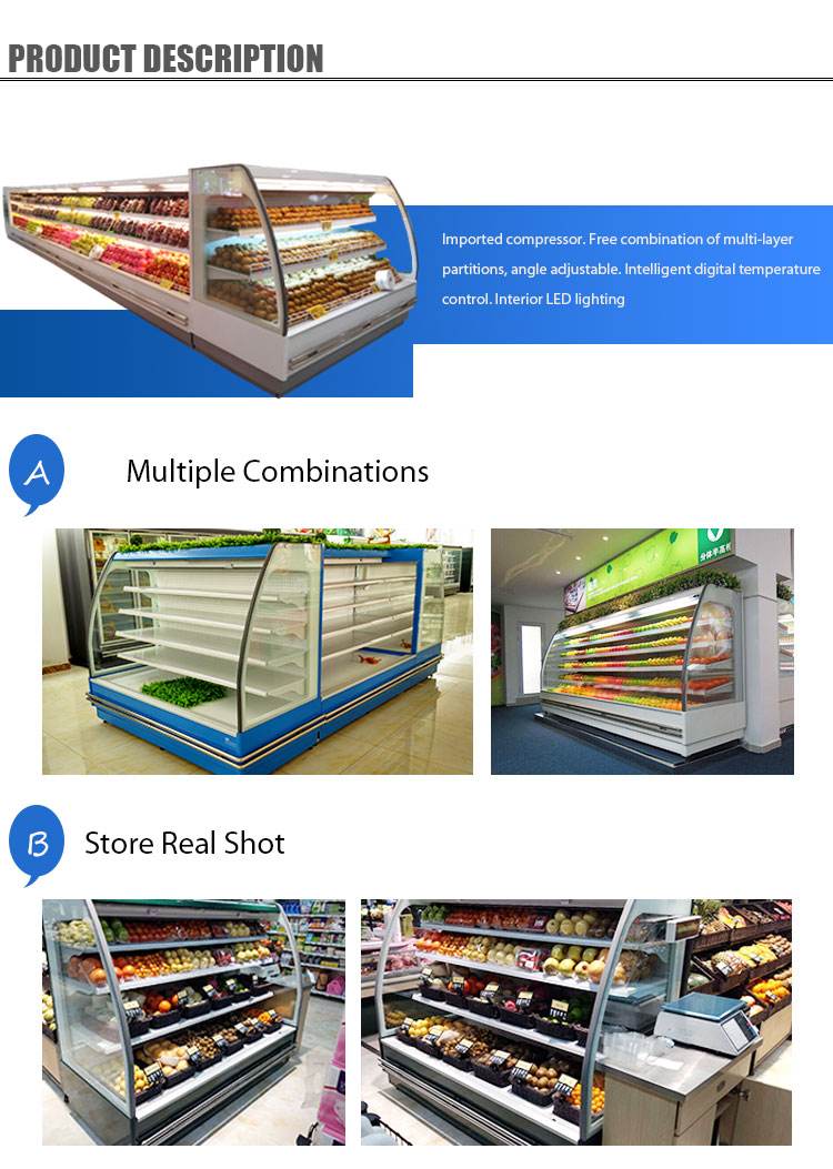 Various Size display stainless steel large commercial chest freezer