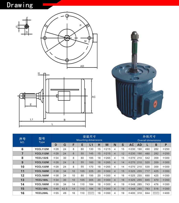 18.5KW High-efficiency Induction Cooling Tower Fan Ac Motor