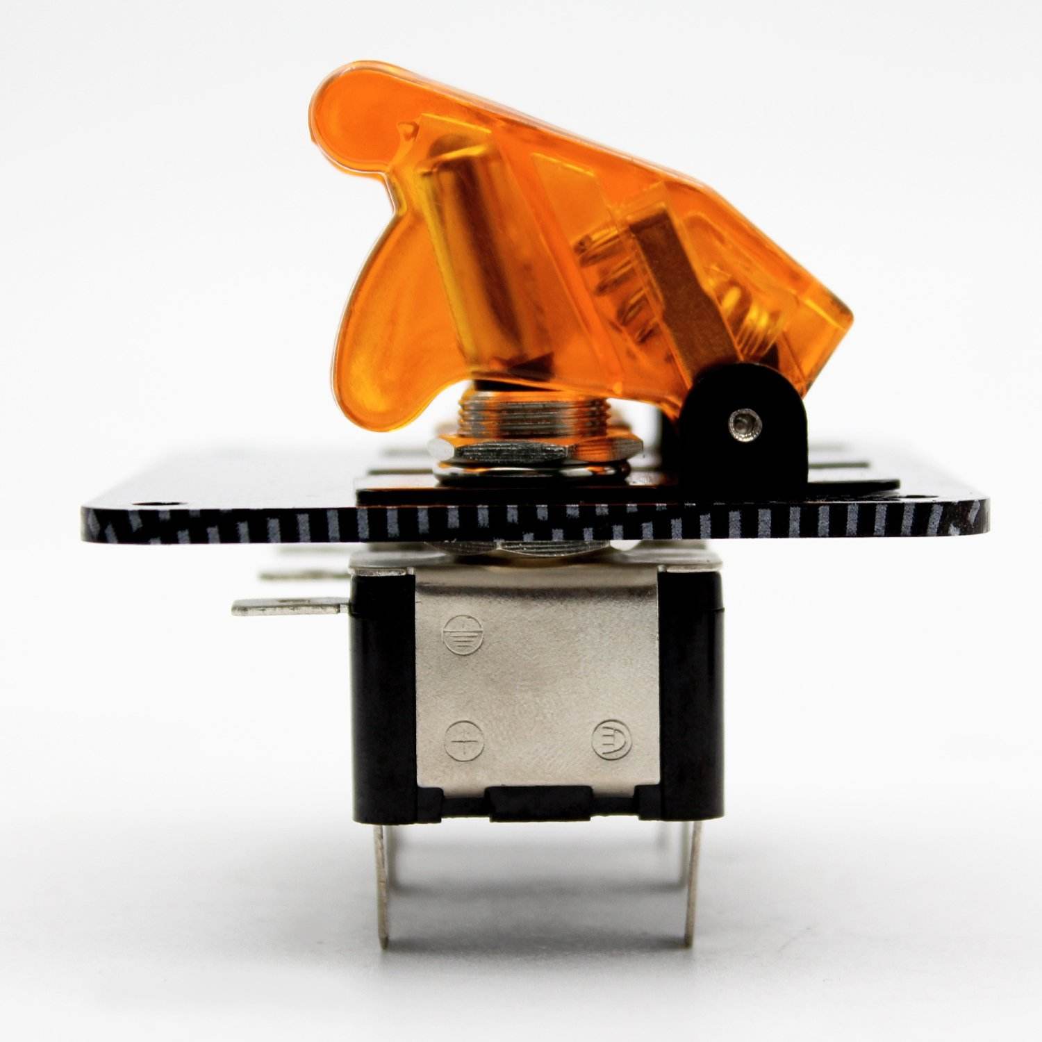 Orange Led Indicator 12v Carbon Fiber Surface Panel Car Toggle Switch