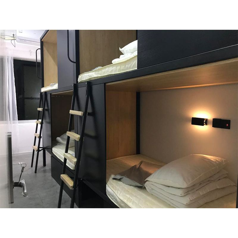 JZD New design hotel bedroom furniture metal double decker bed hostel bunk bed solid wood cheap metal bunk bed