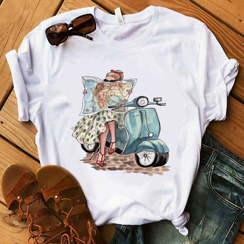 Women T Women Graphic 3D Nail Paint Fashion Cute Printed Top Tshirt Female Tee Shirt Ladies Clothes T-shirt