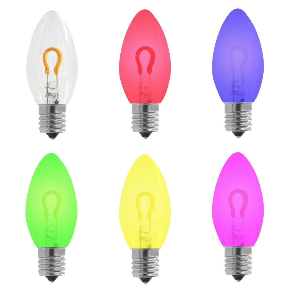 C7 C9 christmas light clear colored led bulb Clear Glass Led Edison Bulbs High Brightness colorful Edison Bulb Lights