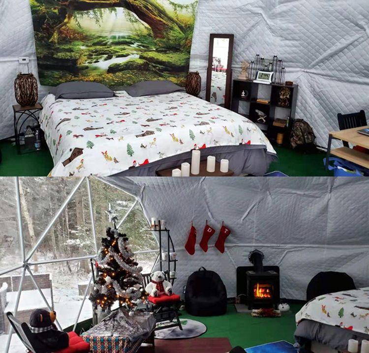 Green PVC dome glaming outdoor resort tent garden house safari tent