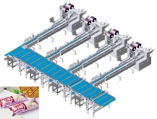 Automatic chocolate biscuit/cookies Packing line Multi-Function chocolate wafer cake packing Machine