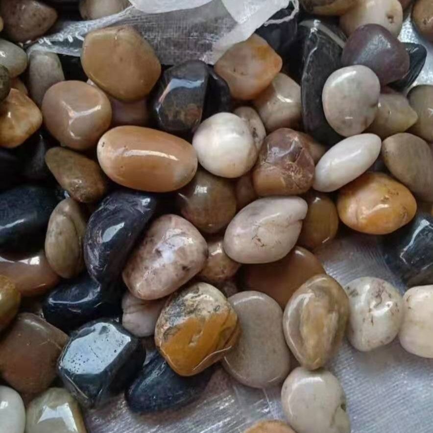 Polished black pebbles stone River Rock landscape Decorative Gravel Landscaping