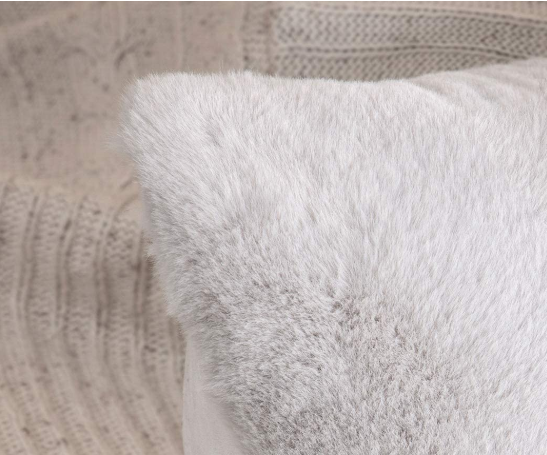 Comfortable plush super custom sofa rabbit fur soft cushion pillow outdoor yellow