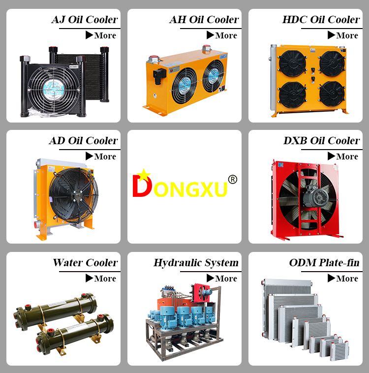 Cost-effective fin type Air Cooled Aluminum hydraulic oil cooler with 24v fan