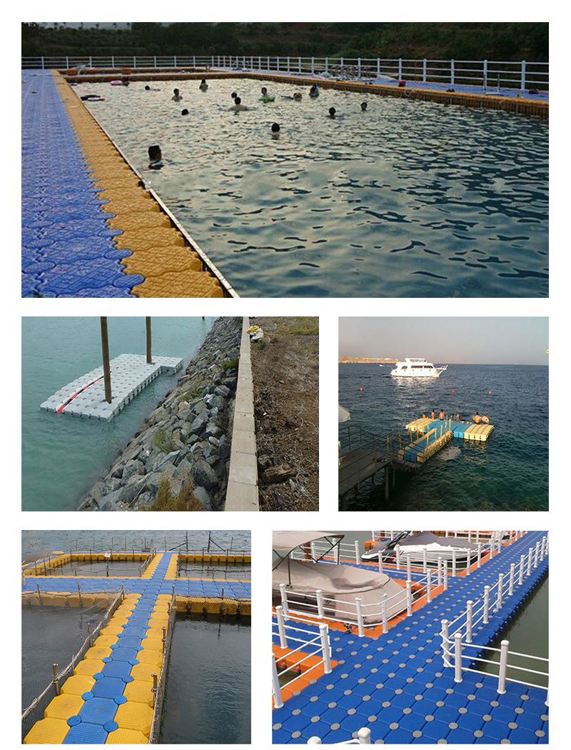 China Manufacturer  many colors 500 500 400 mm plastic floating jetty dock floating pontoon bridge platform boat jet ski dock
