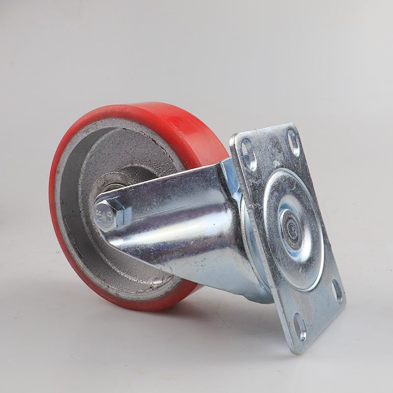 Factory custom 4 inch medium-sized flat iron core castor wheel bolt pu price