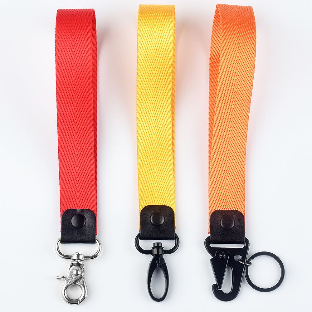 Custom Bulk Sublimation Wristlet Polyester Wrist Key Chain Strap Short Keychain Lanyard with Print Design Logo
