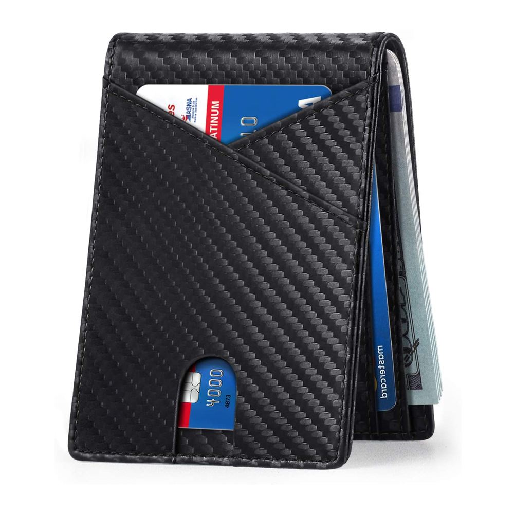Amazon Hot Sale Business RFID Wallet Money Clip Credit Card Holder Small Slim Minimalist Black Wallet