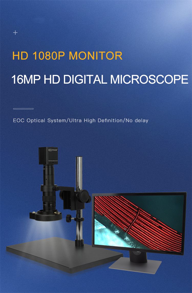 EOC 16MP electronic camera monocular video zoom pcb repair lcd monitor digital microscope for hdmi microscope