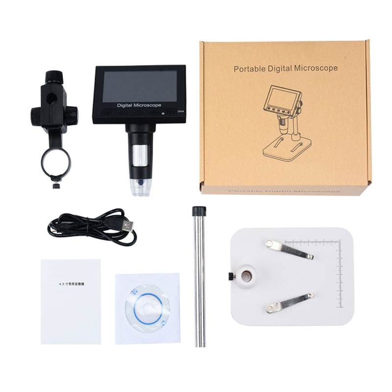 Good Quality 4.3 inch Portable Desktop Screen Magnifier Digital Microscope 1000X with LCD Display and Built-in Lithium Battery