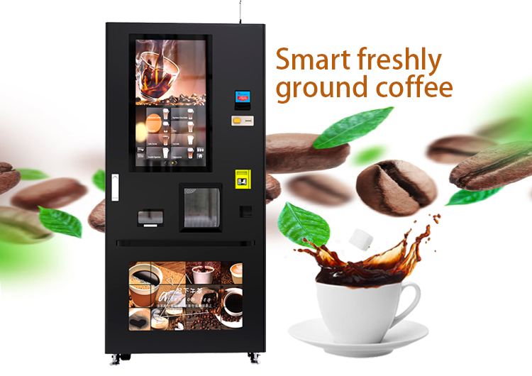 New Commercial Espresso Bean to Cup Coffee Vending Machine With Ice Maker