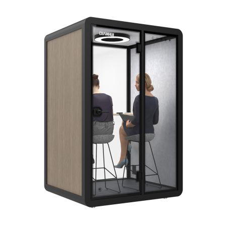 Private soundproof office booth pod module mobile phone booth pod movable telephone box two person chat with Ventilation System