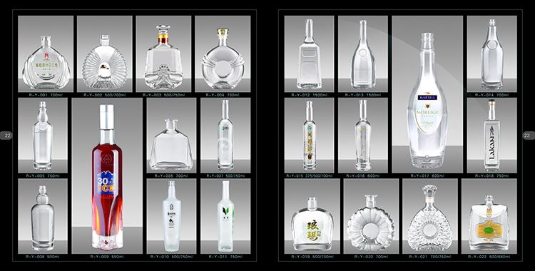 Fancy Clear flint vodka whisky wine spirit glass bottle for liquor Custom logo round shape750ml glass liquor bottles wholesale