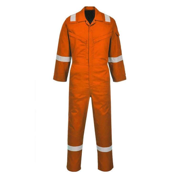High Performance Orange 100% Cotton Industrial Electrician Rescue Fireproof Fire Resistant Antistatic Coverall