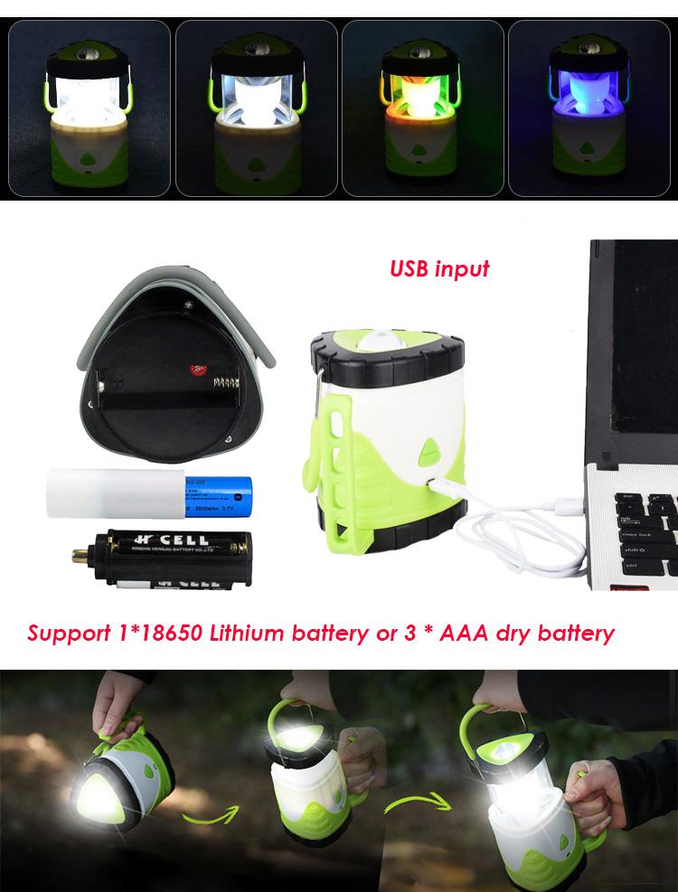 DIFUL Multi-fuction Camping Light Newest Morden Design 3 Color Lamps CE SOS Emergency Portable Lantern Camping Lights Wholesale