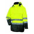 Factory Supply Fluorescent Yellow / Black High Visibility Hooded Insulated Winter Waterproof Hi Vis Reflective Safety Jacket