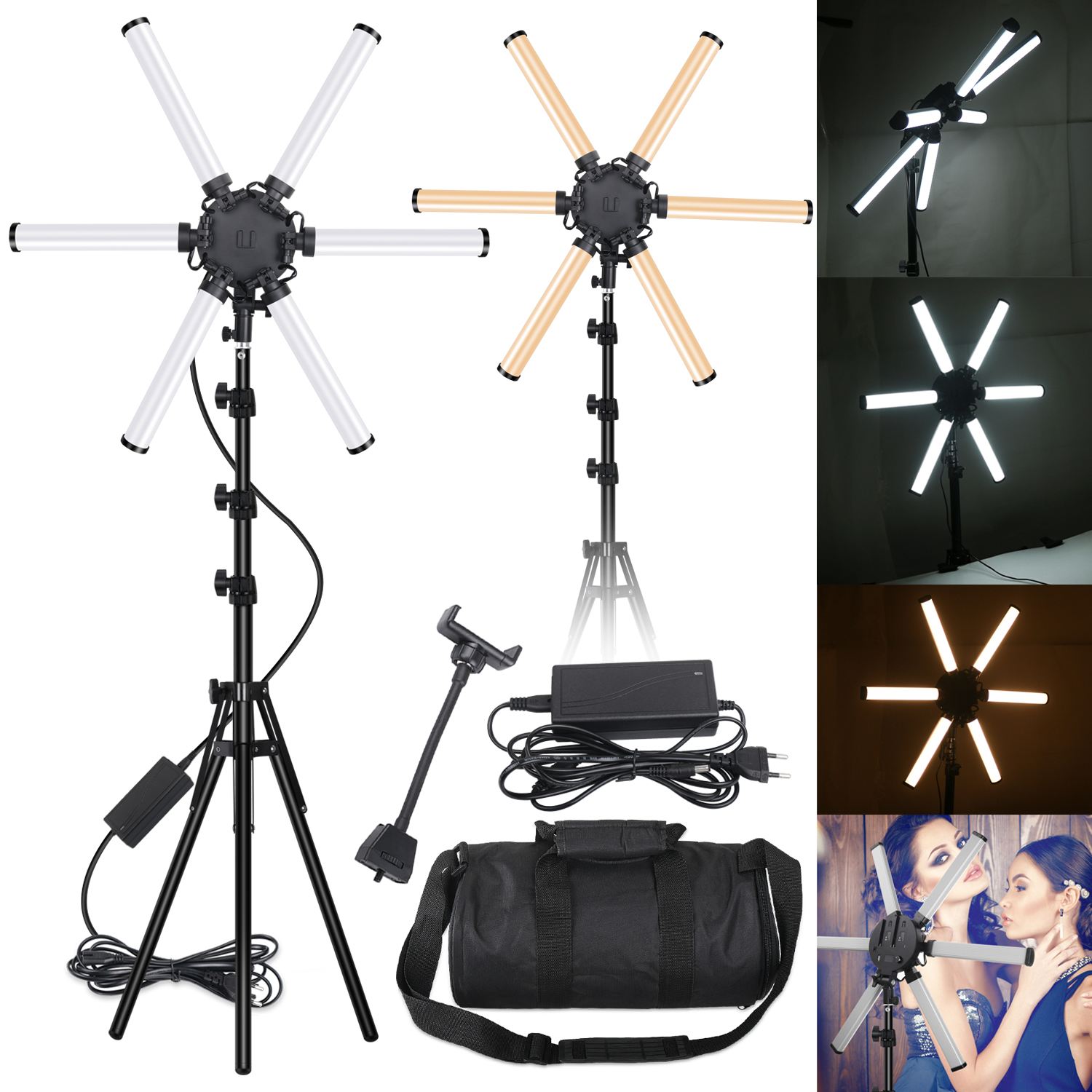 High Quality 6 Arms Star Lamp LED Photographic Video Ring Light