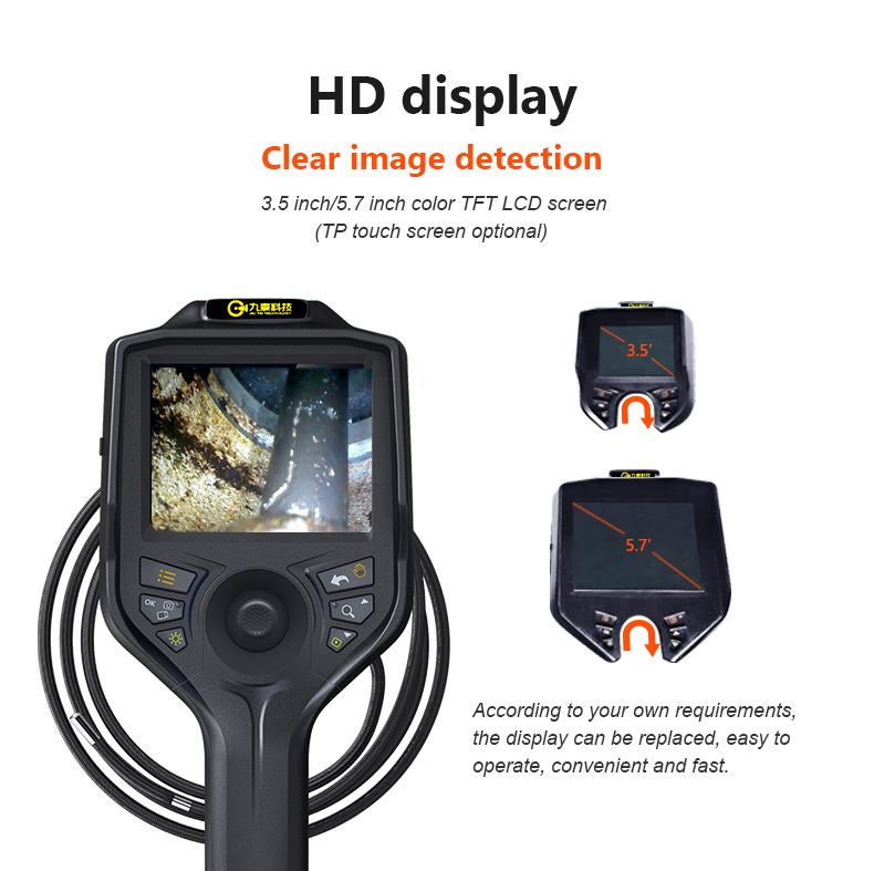 5m 6mm 5.7 Screen Flexible Snake Pipeline Inspection Camera Industrial Borescope Endoscope