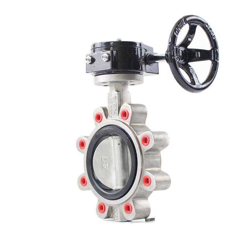 China professional epdm seat stainless steel  manual wafer lugged butterfly valve with worm gear