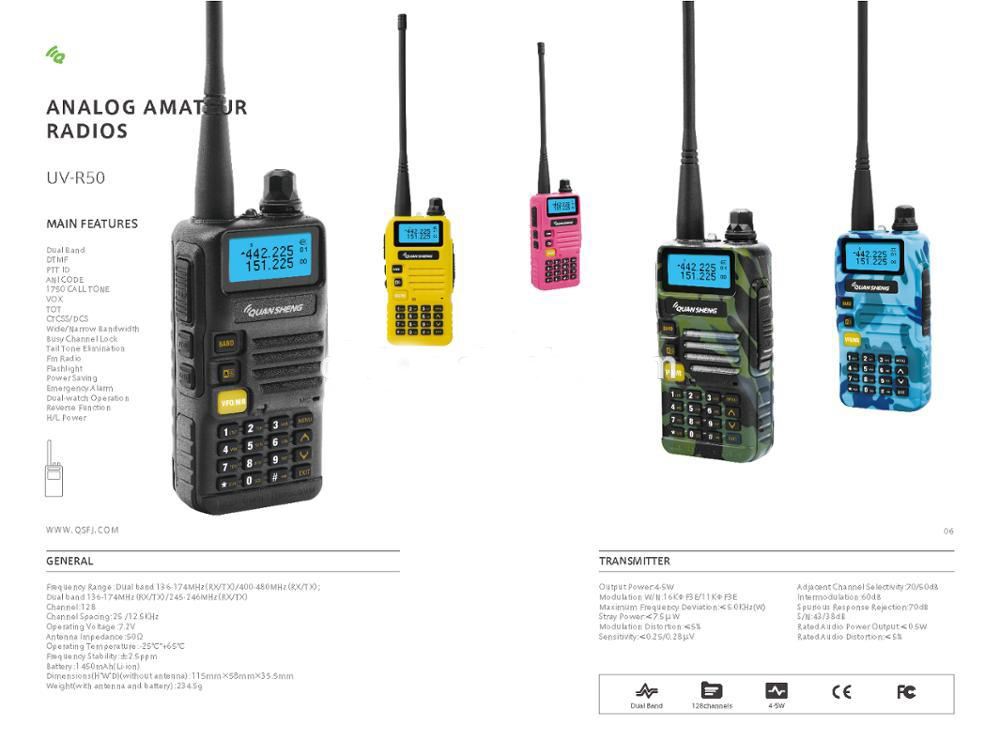 Quansheng UV-R50 mobile radio vhf uhf dual band radio cost-effective long range walkie talkie Radio