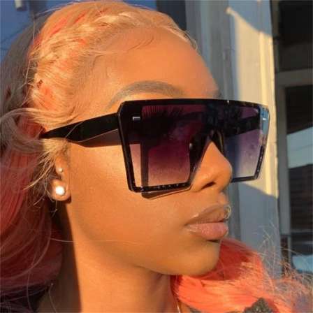 DHK2185 New Vintage Fashion Classic Man Women Big Rectangle Frame Shades Plastic  Oversize Square Sunglasses