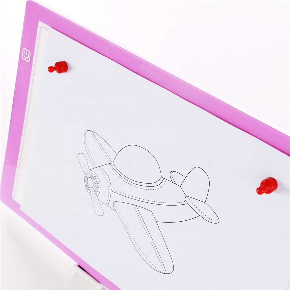 2020 New Product A4 Acrylic Pink LED drawing board magnetic Light Box LED Drawing pad light tracing Sketching drawing toys