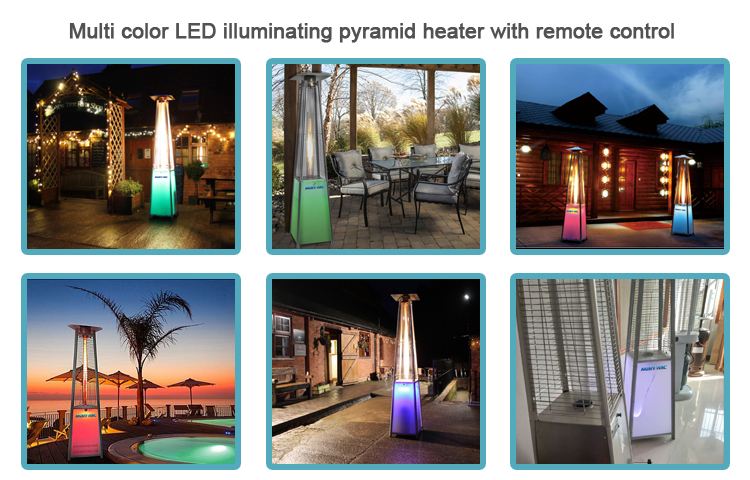 12 Color LED Illuminating Outdoor Propane Gas Garden Patio Heaters Wholesale