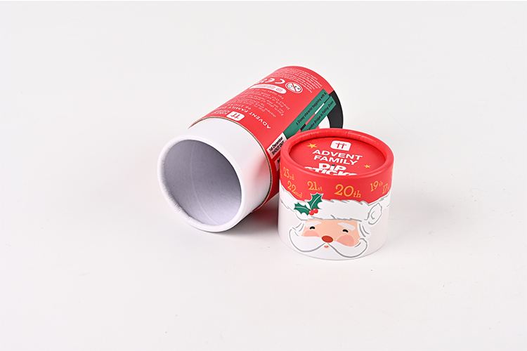 Christmas series printed design kraft paper bag tube paper round packaging tube
