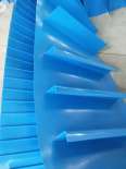 AIMAI blue PU color conveyor belt with baffle for Food Cleaning Belt