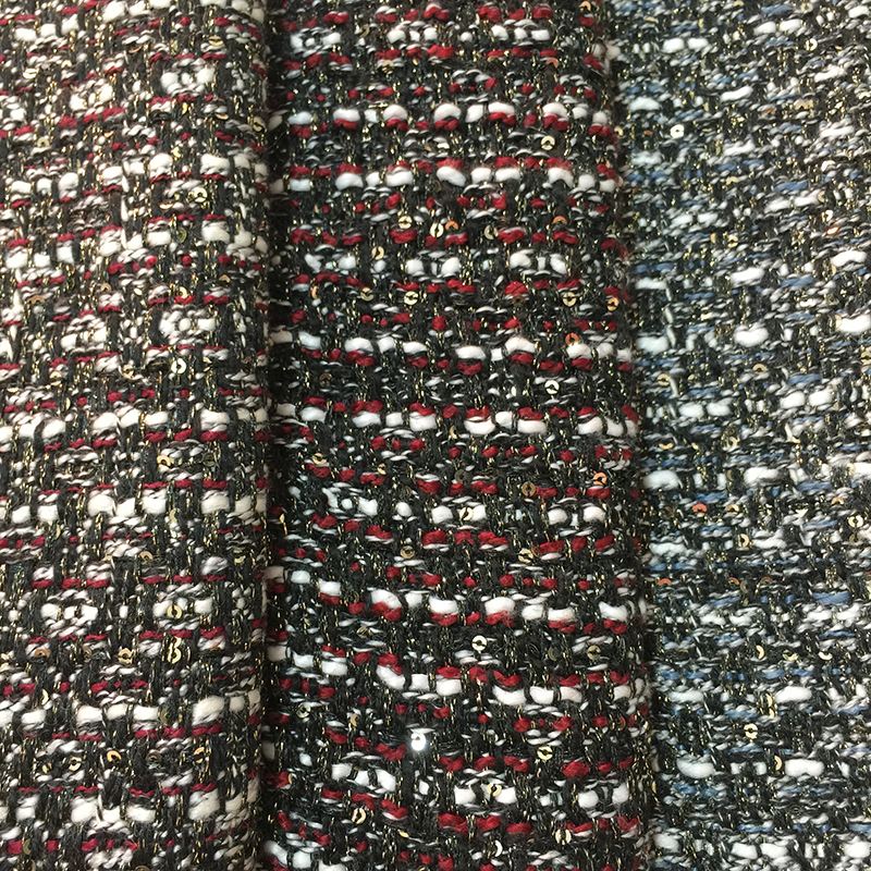 high quality italian 100% boucle italian tweed wool suit fabric