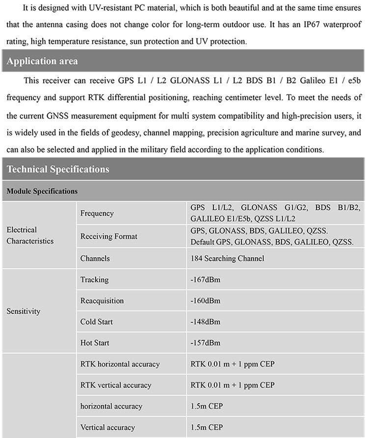 BEITIAN built-in zed-f9p module wireless data transmission module GNSS antenna GNSS receiver BT-940N