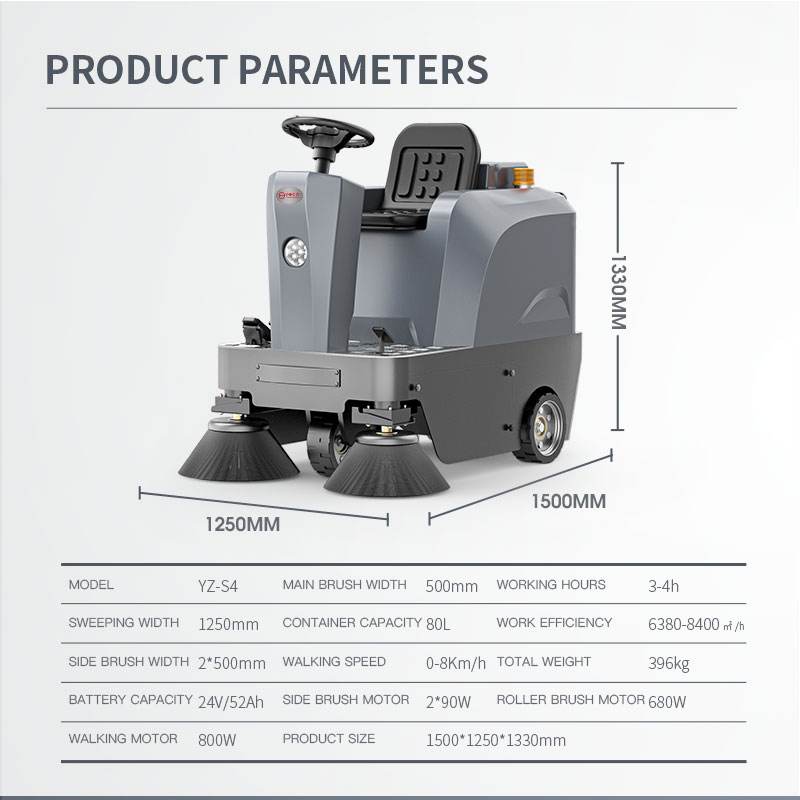 YANGZI S4 Industrial Outdoor Floor Cleaning Machine Commercial High Quality Electric Ride On Floor Sweeper