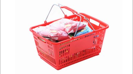 Manufacturer hot sale China cheap Licai 28L supermarket and store plastic shopping basket with double metal handles for sale