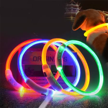 Luminous Rechargeabl Nylon Pet Dog Collar Night Safety LED Flashing Glow Pet Supplies Dog Cat Collar Small Led Usb Dog Collar