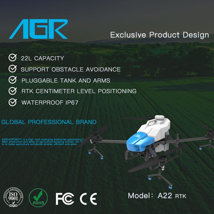 Professional AGR A22 RTK Automatic  sprayer farming agriculture Spraying Drone