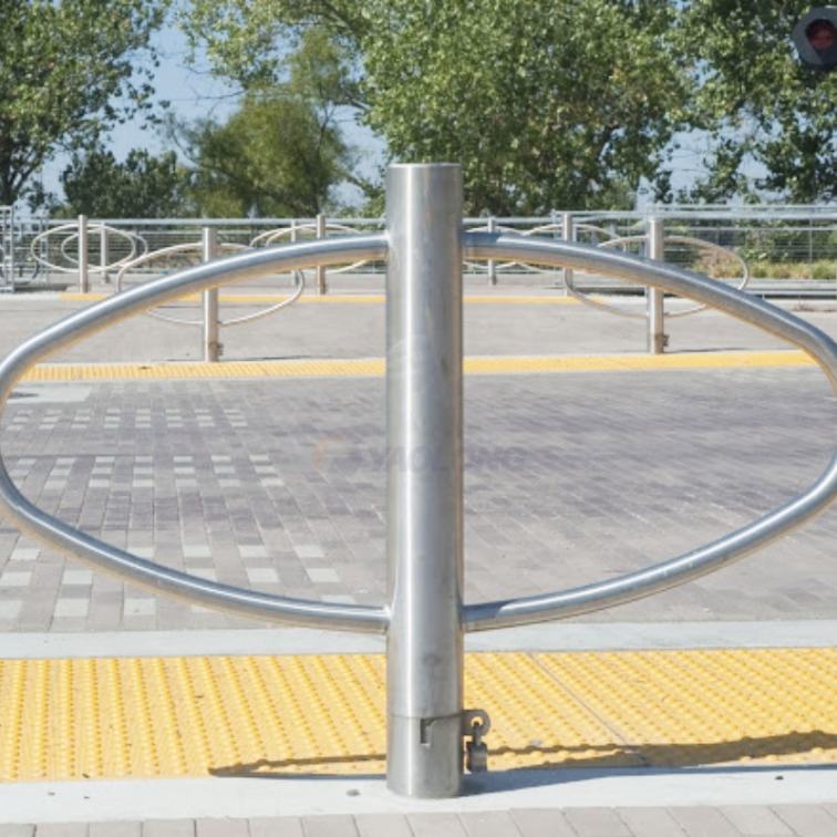 Guangzhou Wholesale Outdoor Modern Stainless Steel 304 316 316L Safety Movable Walkway Bike Bollards For Sale