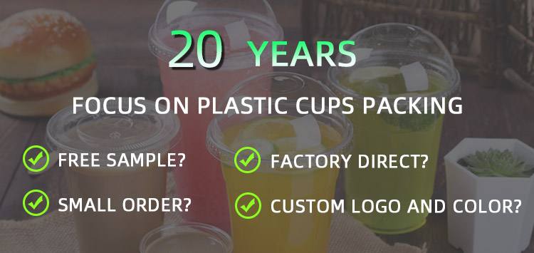 Custom printed compostable clear disposable plastic 100% biodegradable PLA cup