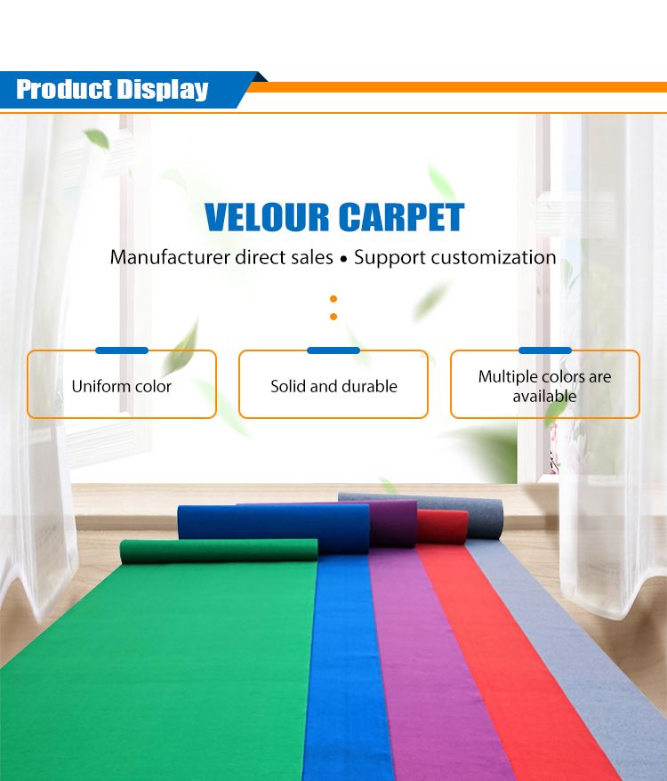 non woven wedding carpet grey office carpet eco-friendly elegant plush felt bedroom floor carpet for hotel hall