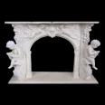 Fireplace with Floral Design,Decorative Flame Electric Fireplace Mantel Surround