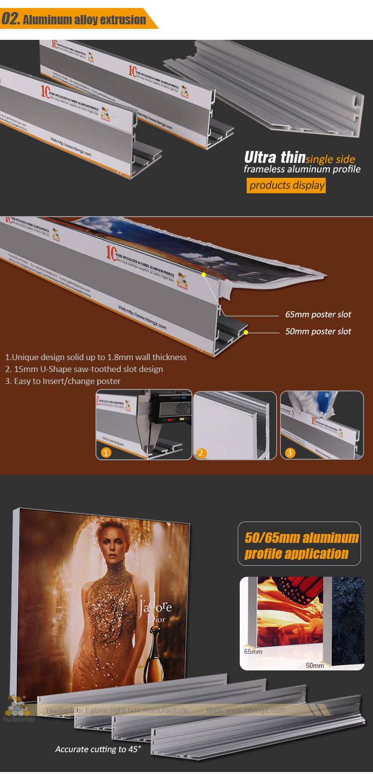 perfil de aluminio para caja de luz wall mounted seg led aluminum profile led light box frames