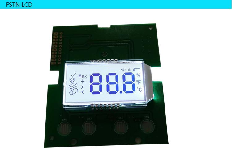 LCD manufacturer custom TN HTN STN FSTN VA size 7 segment LCD digital monochrome lcd display for electric power meter
