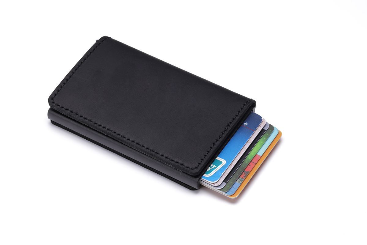 Hot Sale Luxury Top Genuine Leather Men Wallets Card Holder Rfid Mini Smart Wallet Small Purse Money Bag Thin Slim Wallet