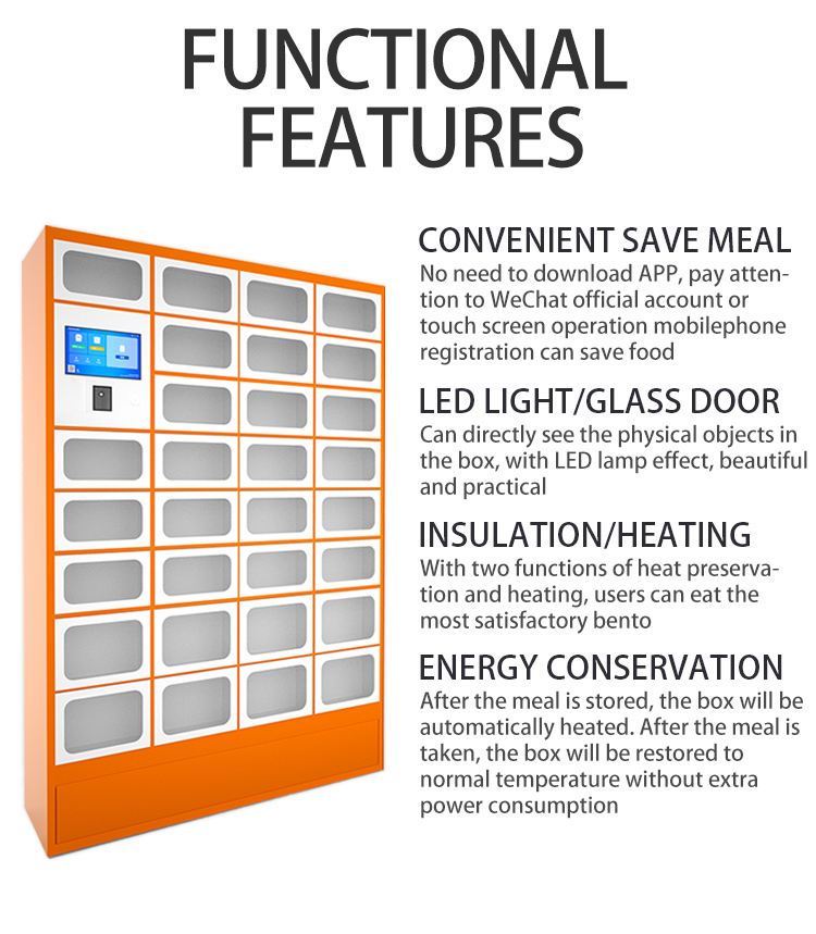 Refrigerated Lockers Cold Rolled Steel Electronic Food Locker Parcel Smart Intelligent Steel Smart Fast Food Locker